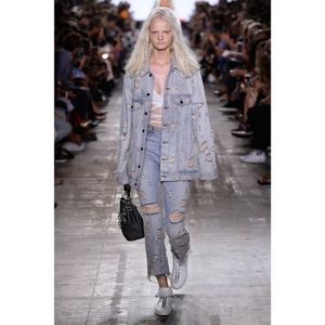 Alexander Wang x denim Grind crop Flare Jeans Trashed Destructed